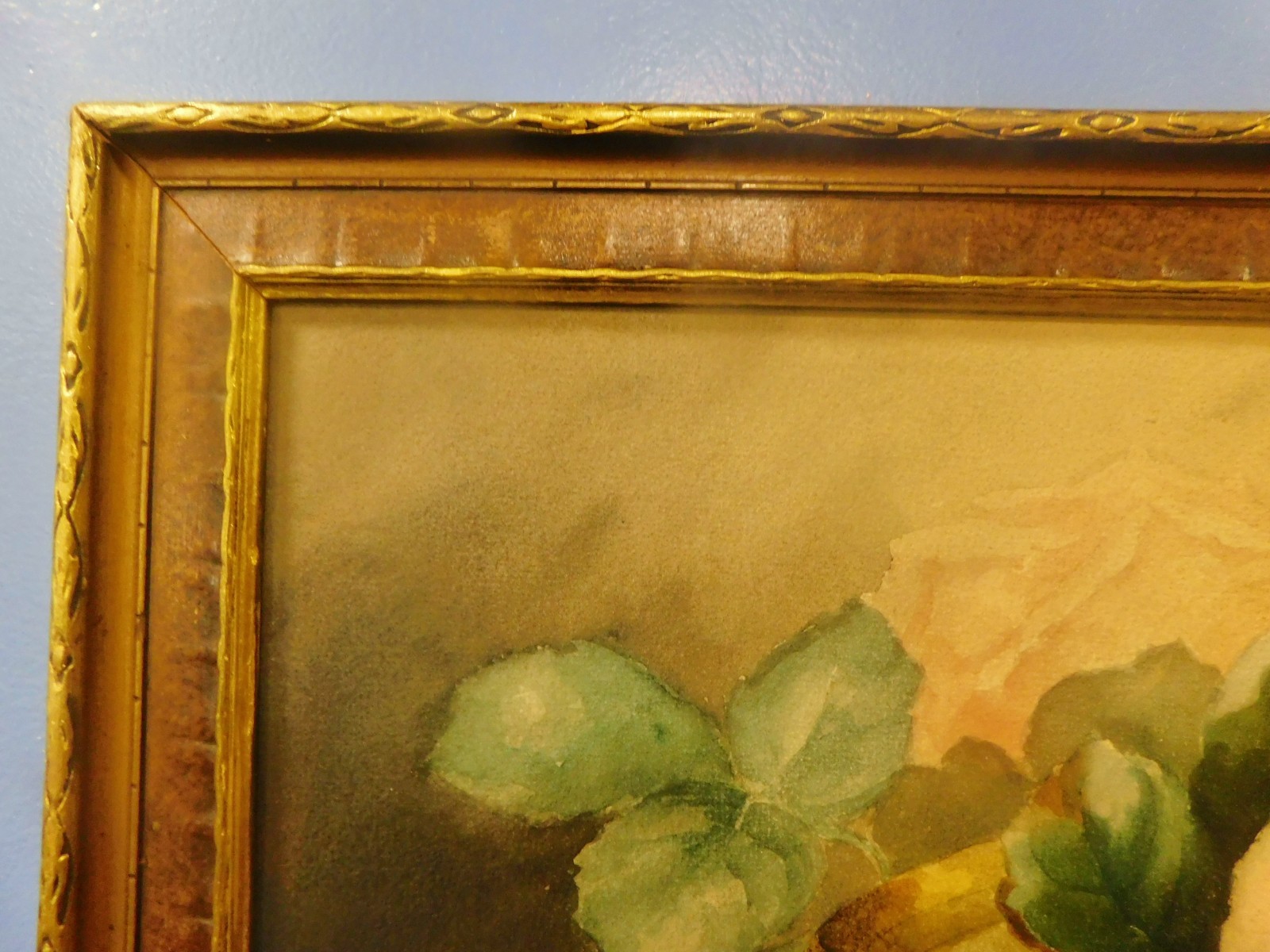 Antique 1920’s Floral Still life ART DECO Watercolor Painting Signed M Hearnshaw