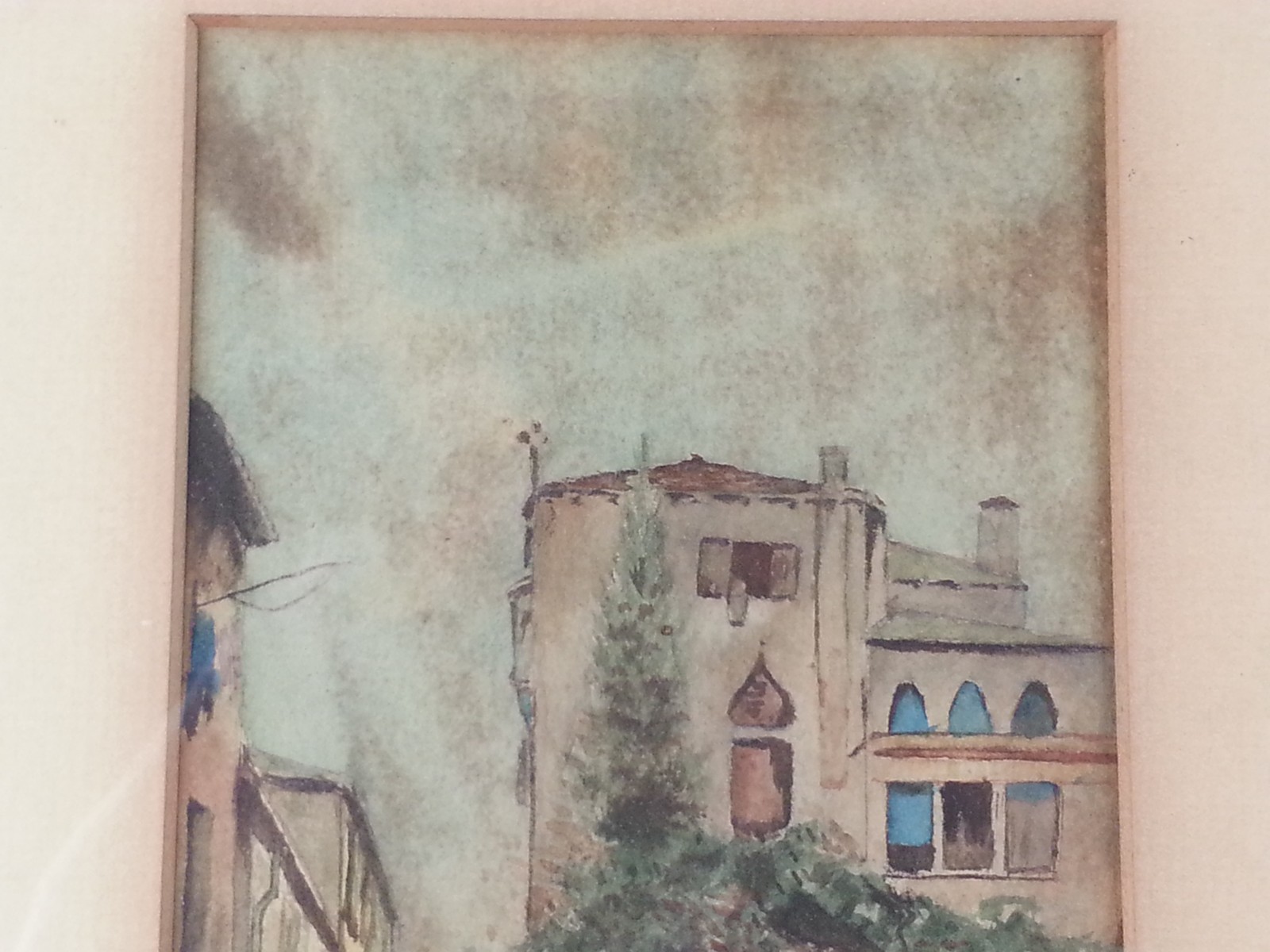 Elsie Rieger Signed Original Watercolor Painting Framed European Canal Scene Art