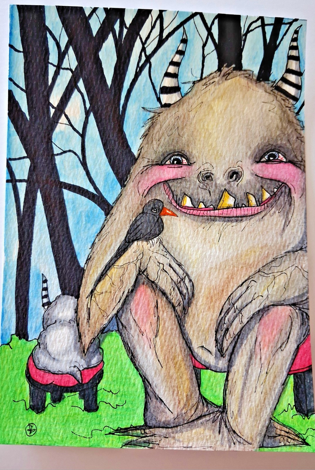 1 small Original surreal Fantasy “Telling Stories” Painting!!