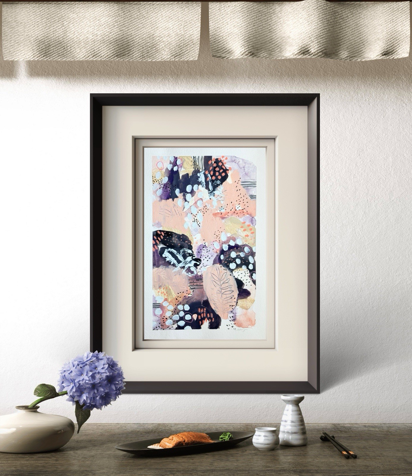 Original Abstract Mixed Media Art Signed 12”x18” Painting By Natasha Curry