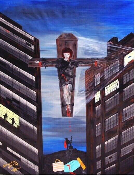 Painting SURREALISM “Controversy To Come” ORIGINAL Unique RARE Painting 1997 COA
