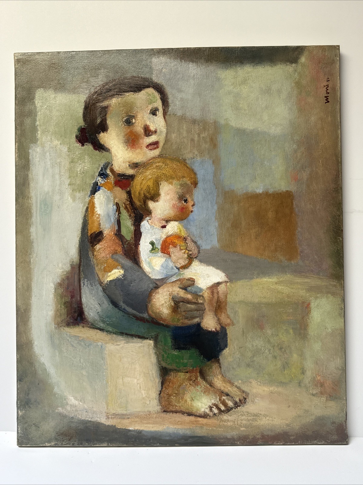 JAMES MONT PAINTING WOMAN MID CENTURY MODERN MOTHER 1951 EXPRESSIONISM LISTED