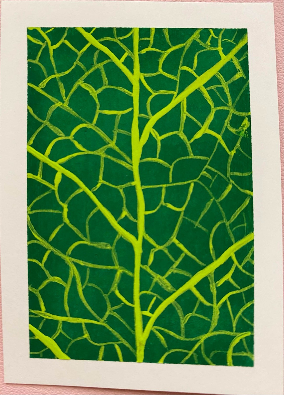 ACEO Original Leaves Plants Macro Floral Mini Painting Small Art OneCraftyLady