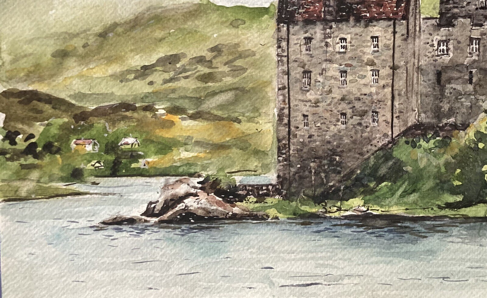 Original Painting in Watercolor “Scotland Castles” 15″x 11” NOT A PRINT