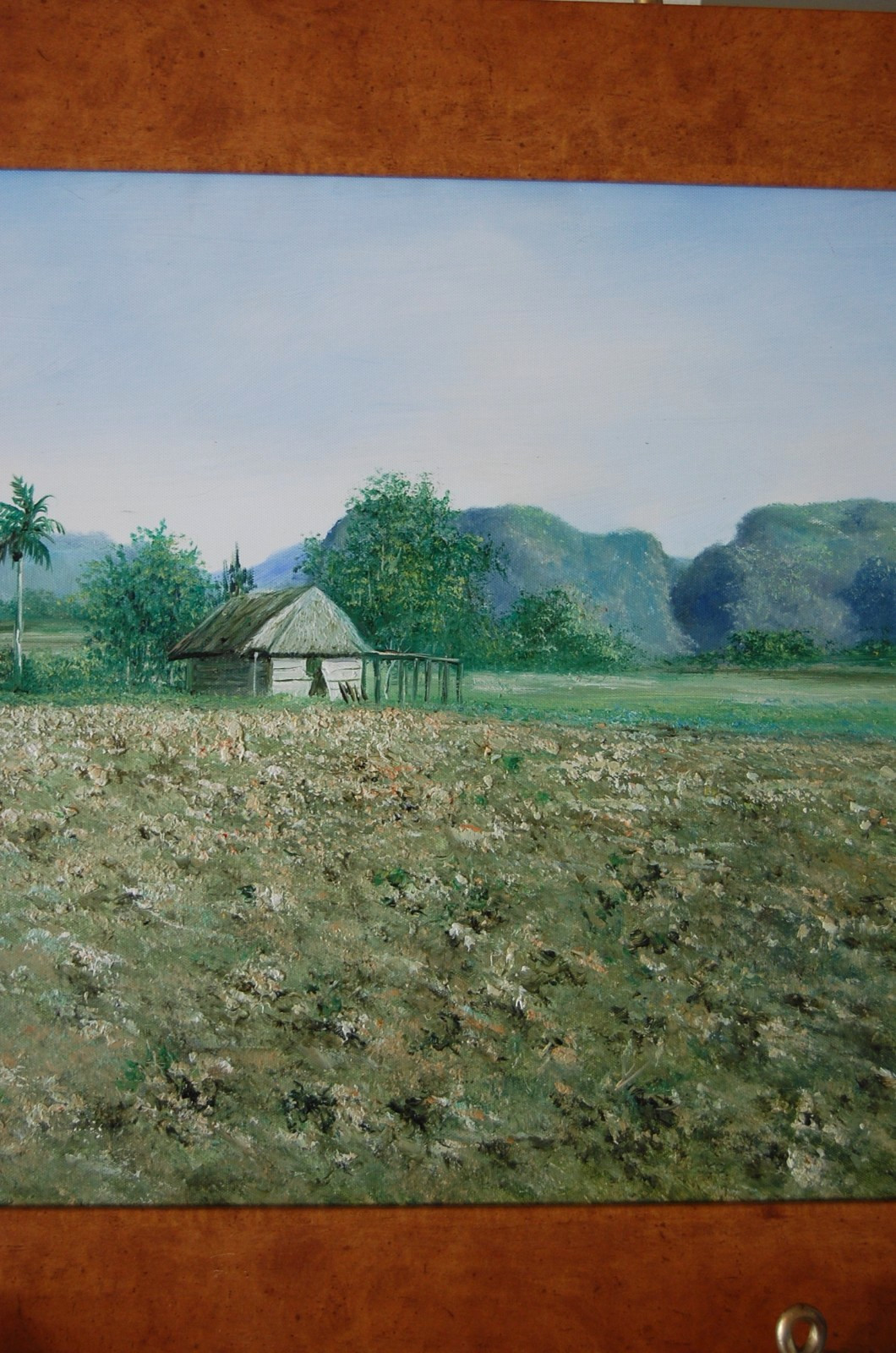 ORIGINAL SIGNED FRAMED OIL ROYAL PALMS, BOHIO AND MOGOTES VINALES LANDSCAPE CUBA