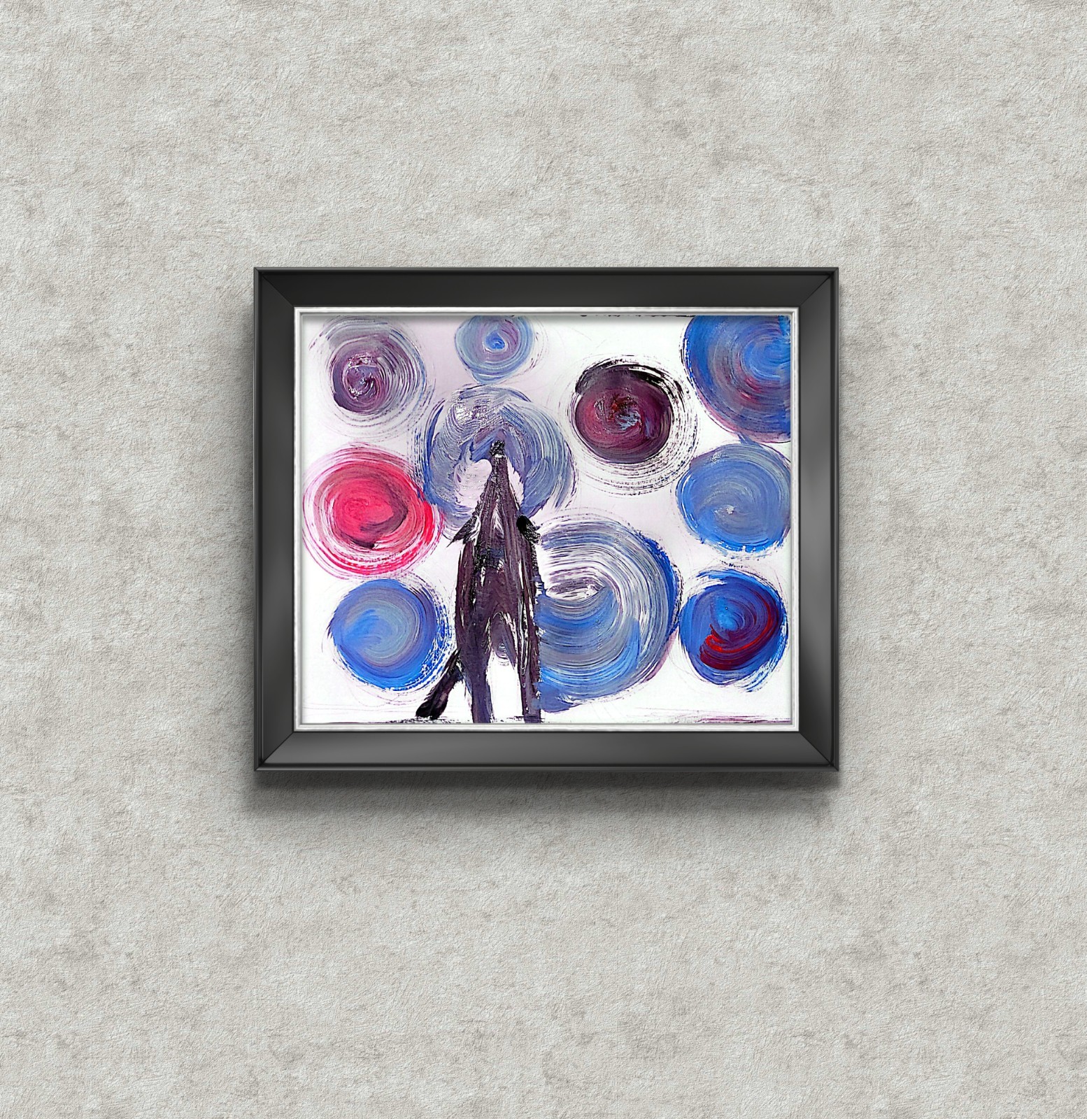 Wolf Howl Colorful Neo Expressionist Original Paper Wall Art