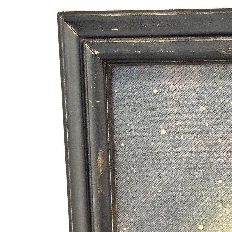 Vintage Eclipse Night Forest Framed Art – Dark Academia Celestial Wall Decor