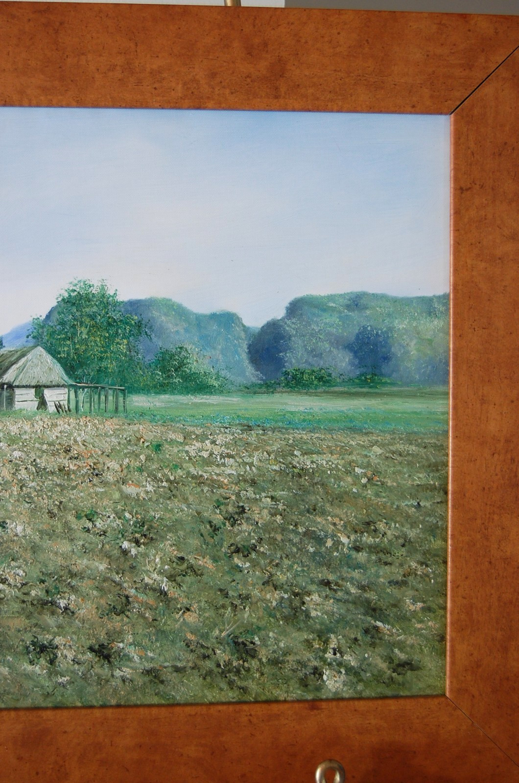 ORIGINAL SIGNED FRAMED OIL ROYAL PALMS, BOHIO AND MOGOTES VINALES LANDSCAPE CUBA