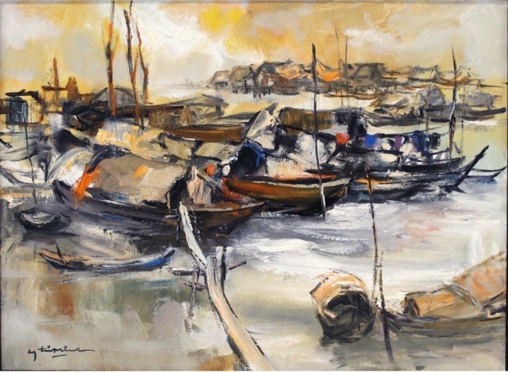 Tri Minh Nguyen Vietnam Oil on Canvas Painting Vietnamese Master 18.25” by 24”