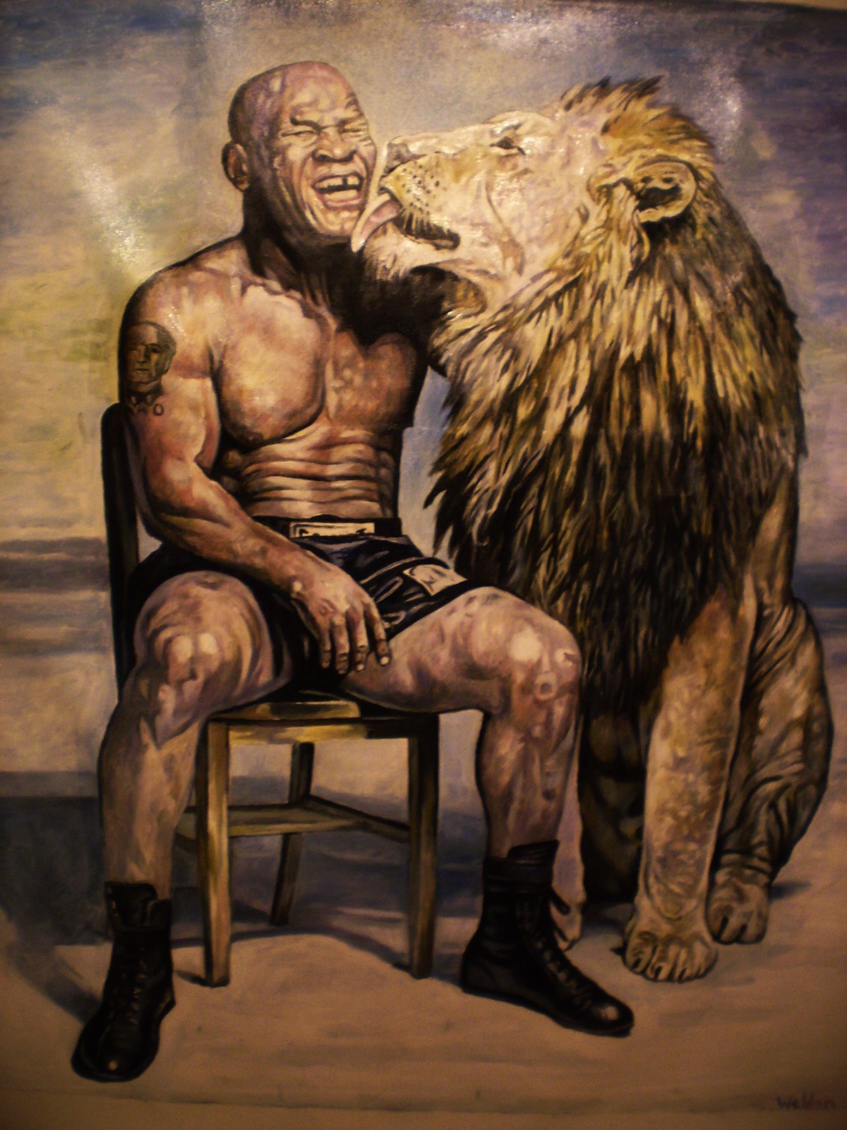 Mike Tyson Boxing & Lion ART not photo or boxing gloves