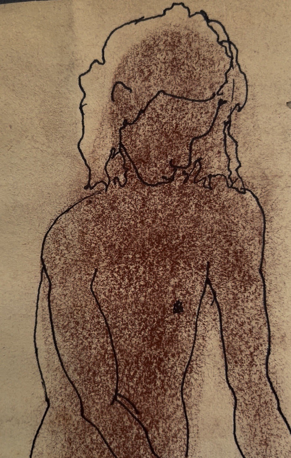 Paul Cadmus, New York City, 1904 – Weston, Jersey, 1999, “Male Model,” 12×6 1/2”