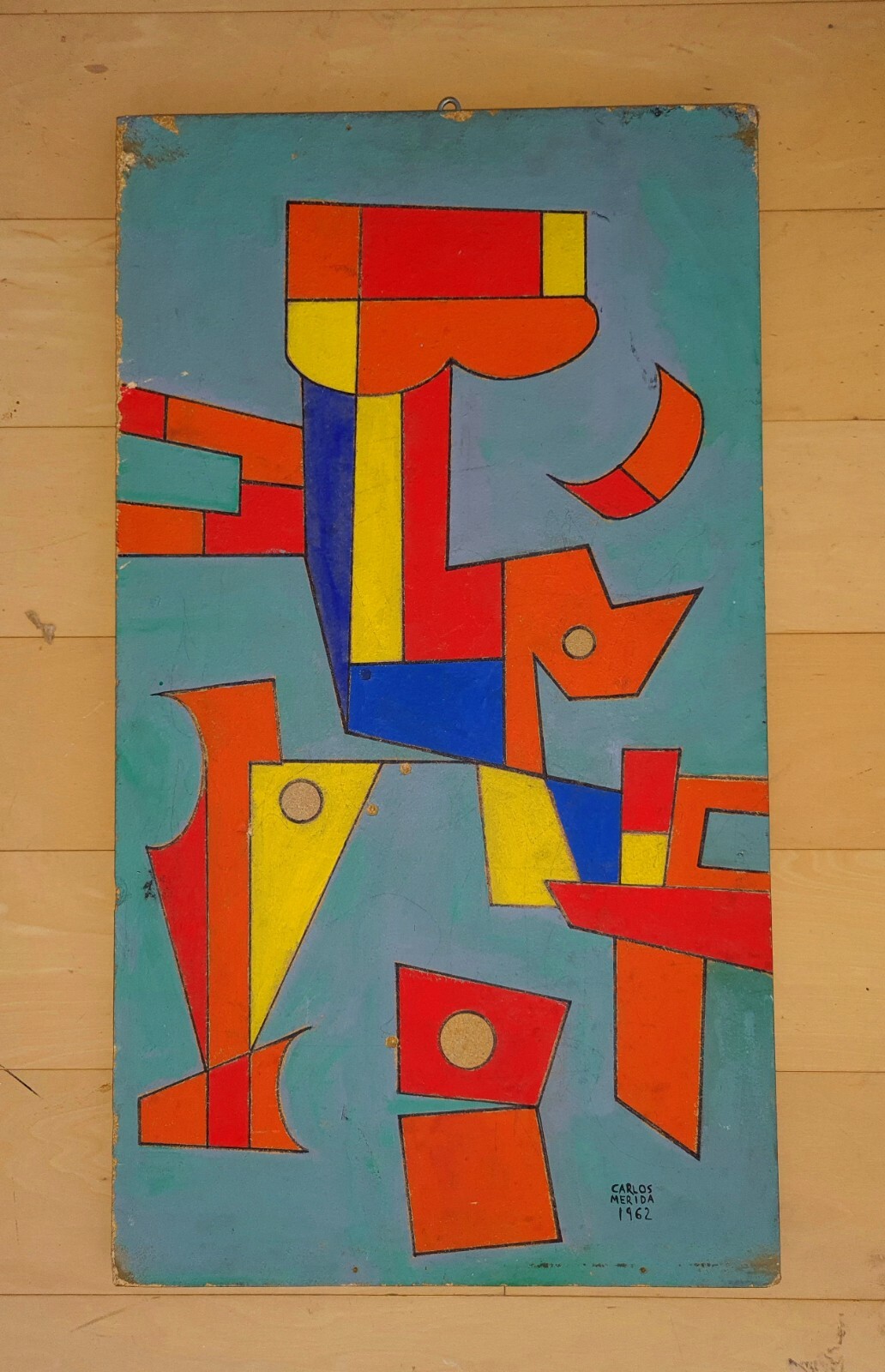 CARLOS MERIDA OIL ON BOARD PAINTING 26.5″ x 14.5″