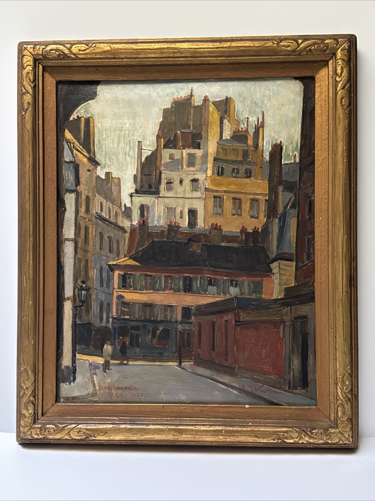 Antique Painting Paris France Street Scene Emil Kosa 1920’s Oil Masterful Famous