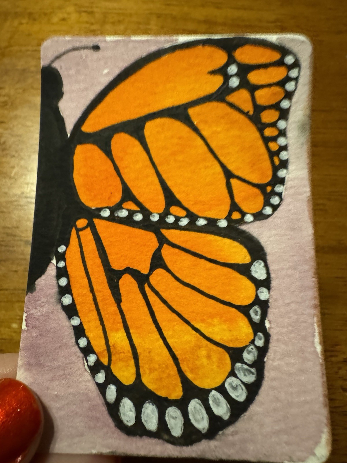 Hand Painted Wood Butterfly Coaster Set, 4pc Multicolor Rectangular