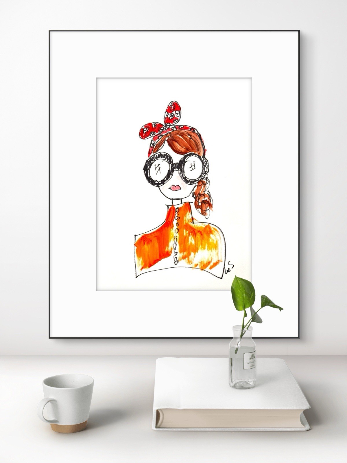 Original Abstract Expressionism 9×12 Whimsical Woman Handmade Signed Fine Art 21