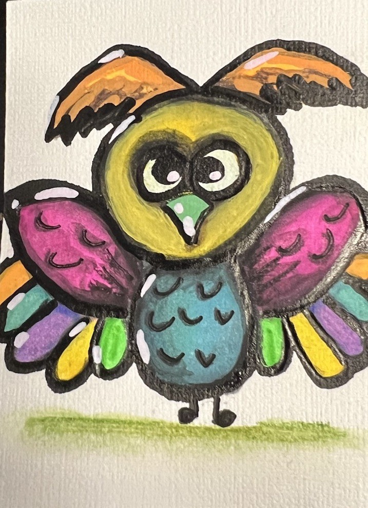 ACEO Owl Watercolor Painting By Creative Siren 2.5×3.5