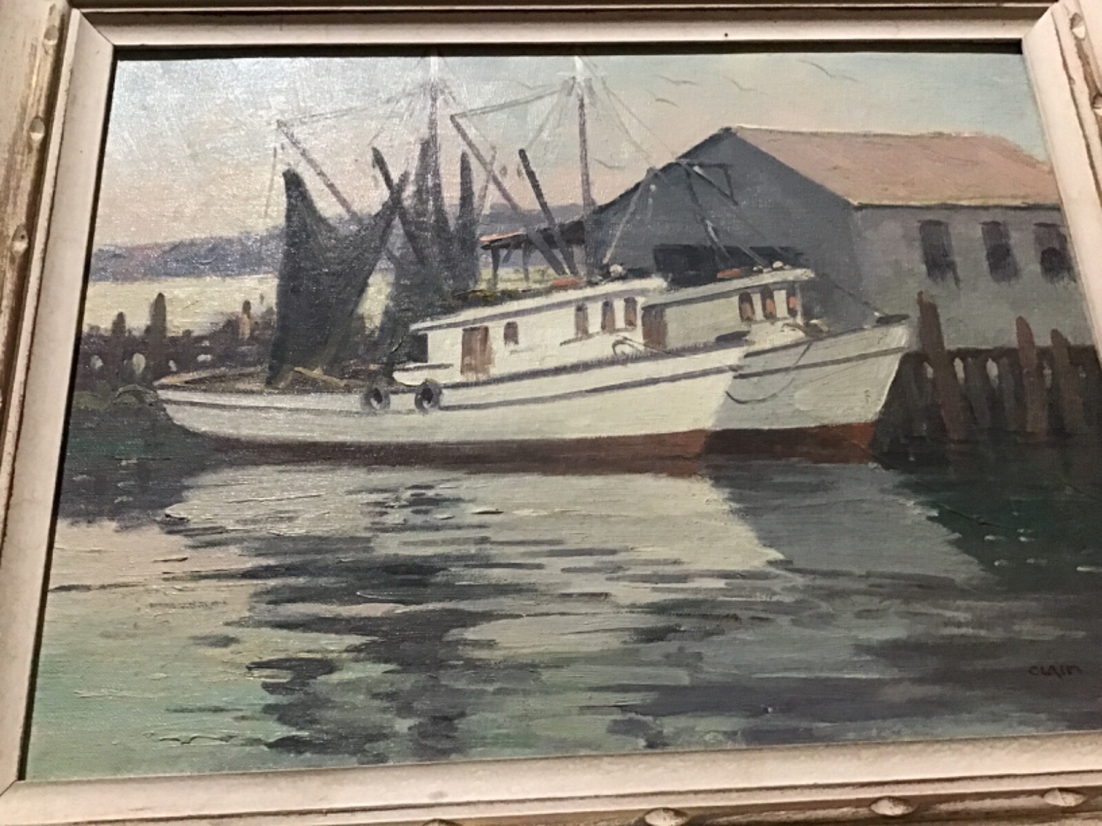 Irene Stry~Clair~Oil Painting Rare Original~Provincetown~Cape Cod/Boat in Harbor
