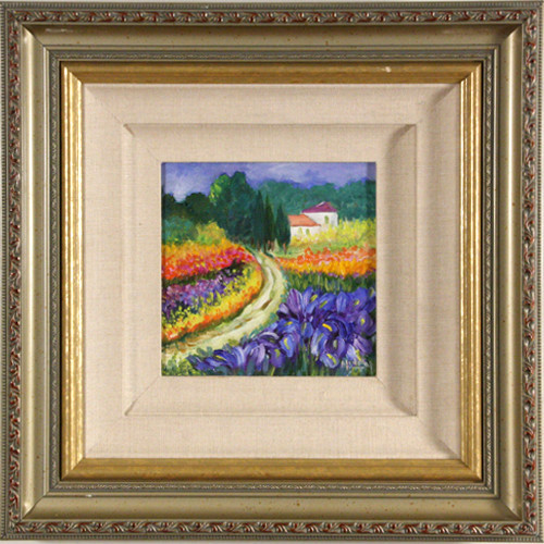 “Wildflower Road” by Heddy Kun Signed Acrylic on Canvas 18 1/2×18 1/2 w/ CoA