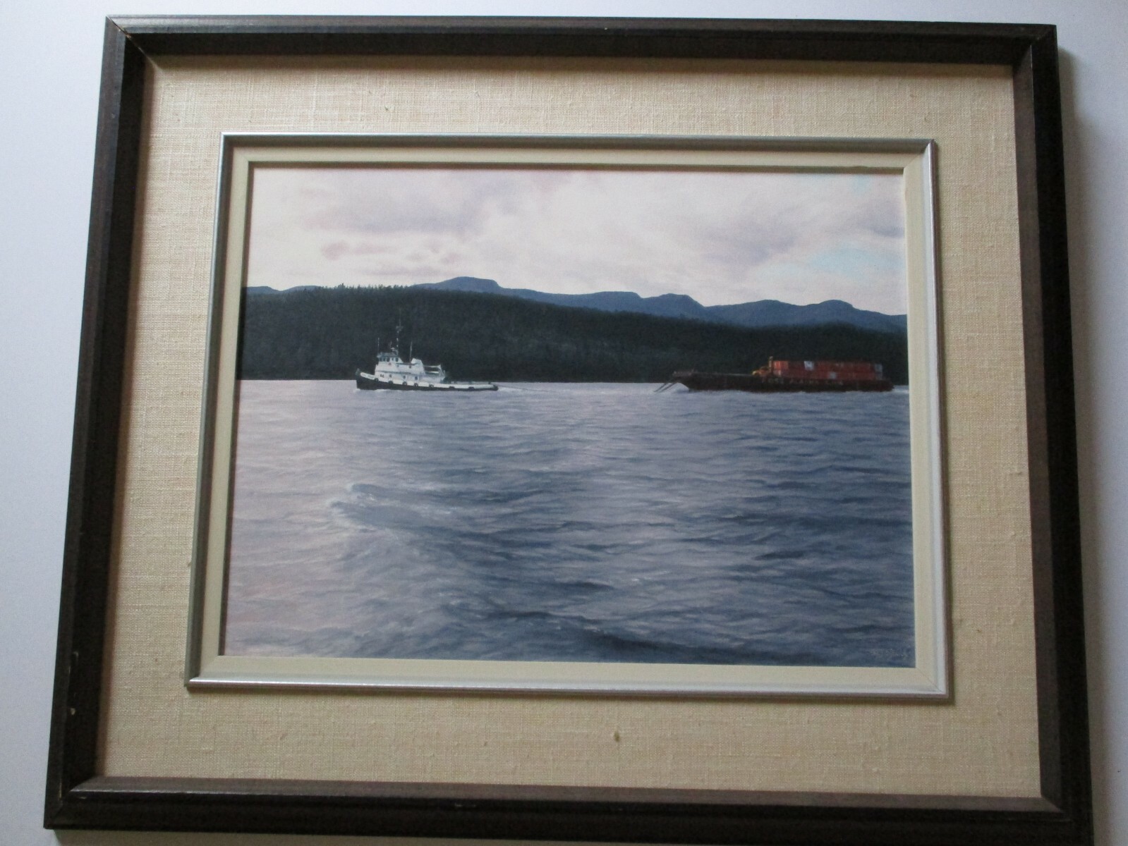 STEELE SIGNED OIL PAINTING AMERICAN REGIONALISM COASTAL JOHNSON STRAITS CANADA