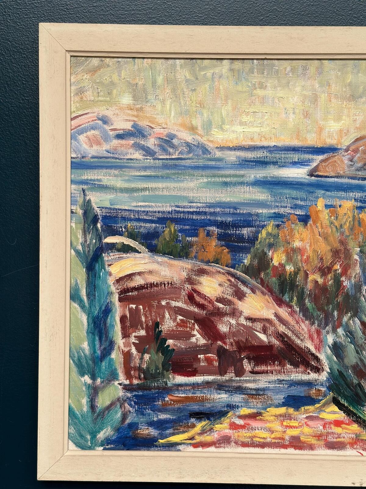 Swedish Oil on Canvas – “Landscape” by Arvid Herbert –Vintage– 75 × 65 cm