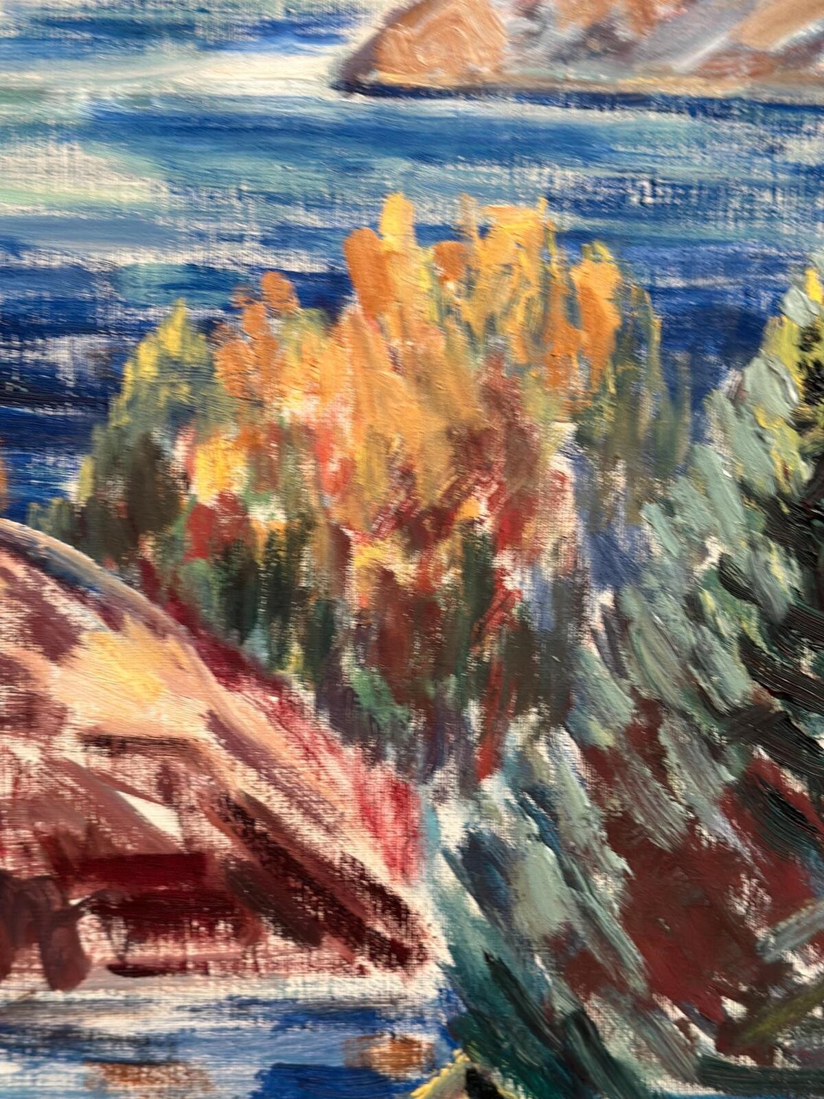 Swedish Oil on Canvas – “Landscape” by Arvid Herbert –Vintage– 75 × 65 cm