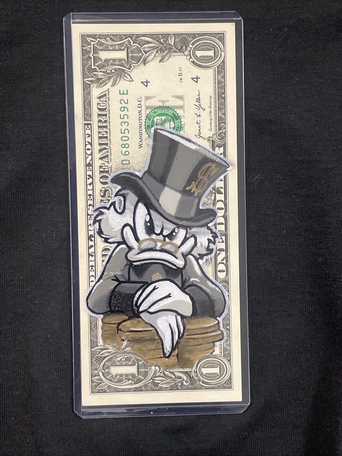 Scrooge Money Mindset 1 Dollar Bill Original painting Graffiti Art Street Art