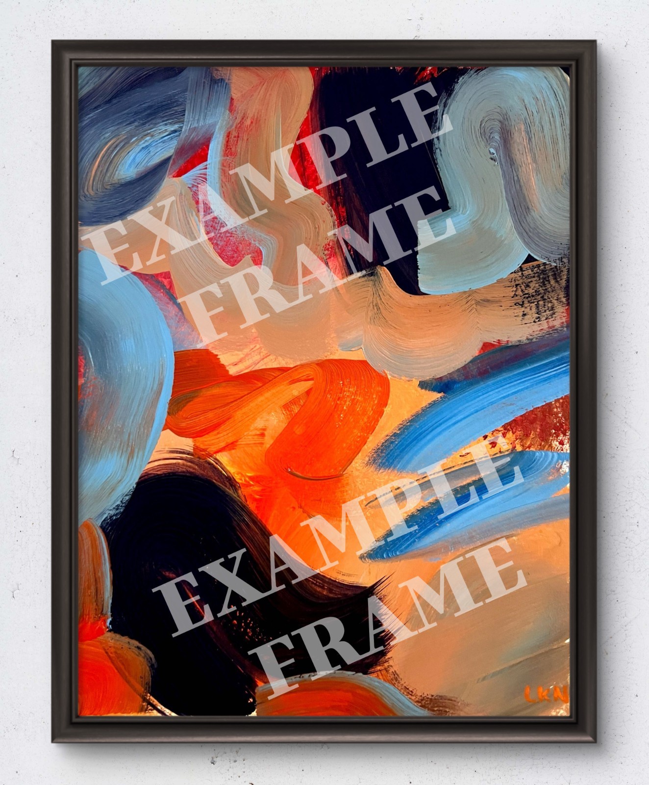 Laeknapes Abstract Art 12X16 Canvas Home Expressionist Monochromatic Lone Ronin