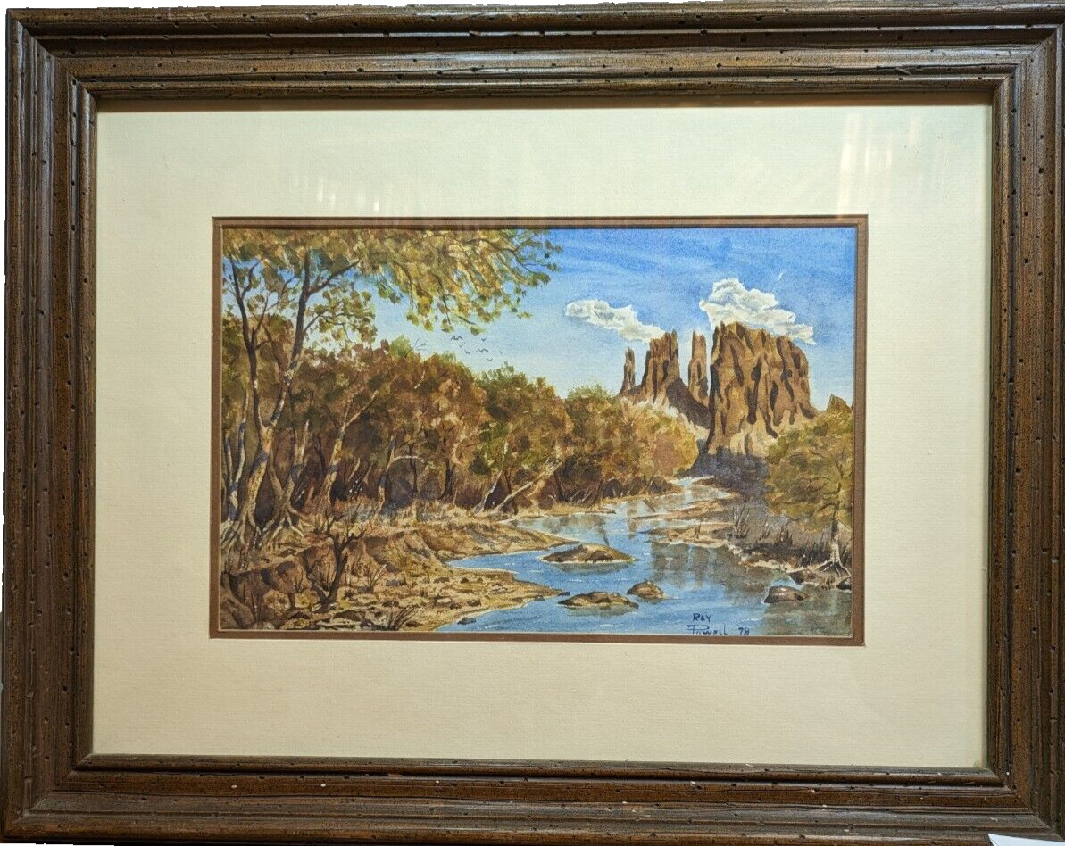 WESTERN LANDSCAPE Monument Valley WATERCOLOR PAINTING Ray Powell 78 7.5 x 11