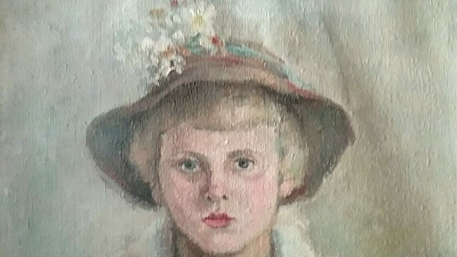 Portrait Sherpa Girl Sheep Farm Sussex Attributed Patrick Lambert Larking Oil
