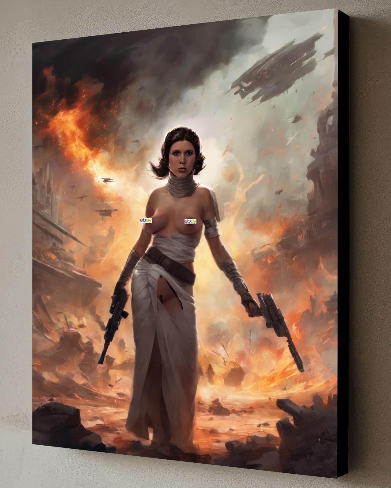 Princess Leia Star Wars Painting w/COA – Framed Canvas 40X30cm Sold Out