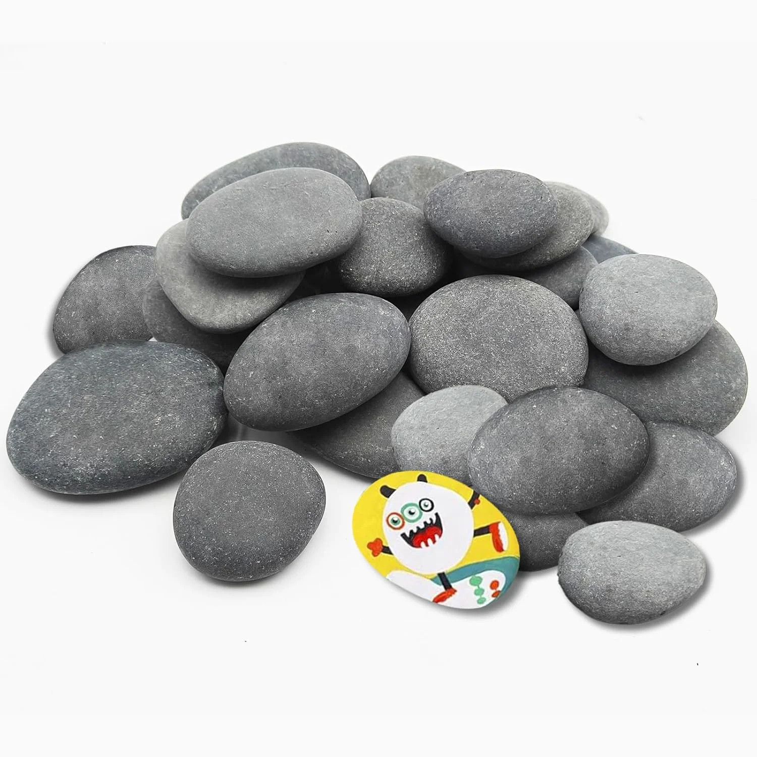 DALTACK 40 Pcs Large Rocks for Painting 25pcs 2-3in & 15pcs 3-4in Natural Flat &