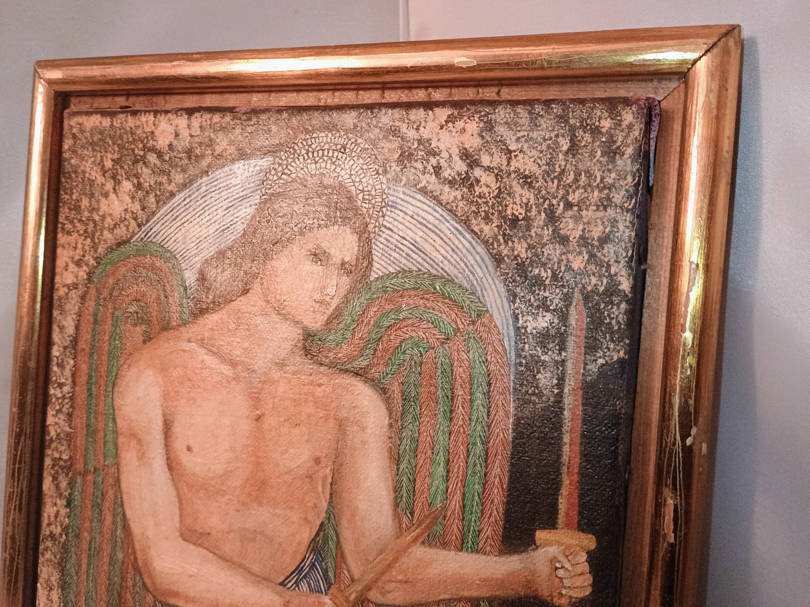DAVID LEONARDO – 1998 8″ x 8″ Painting Latin Expressionist Framed