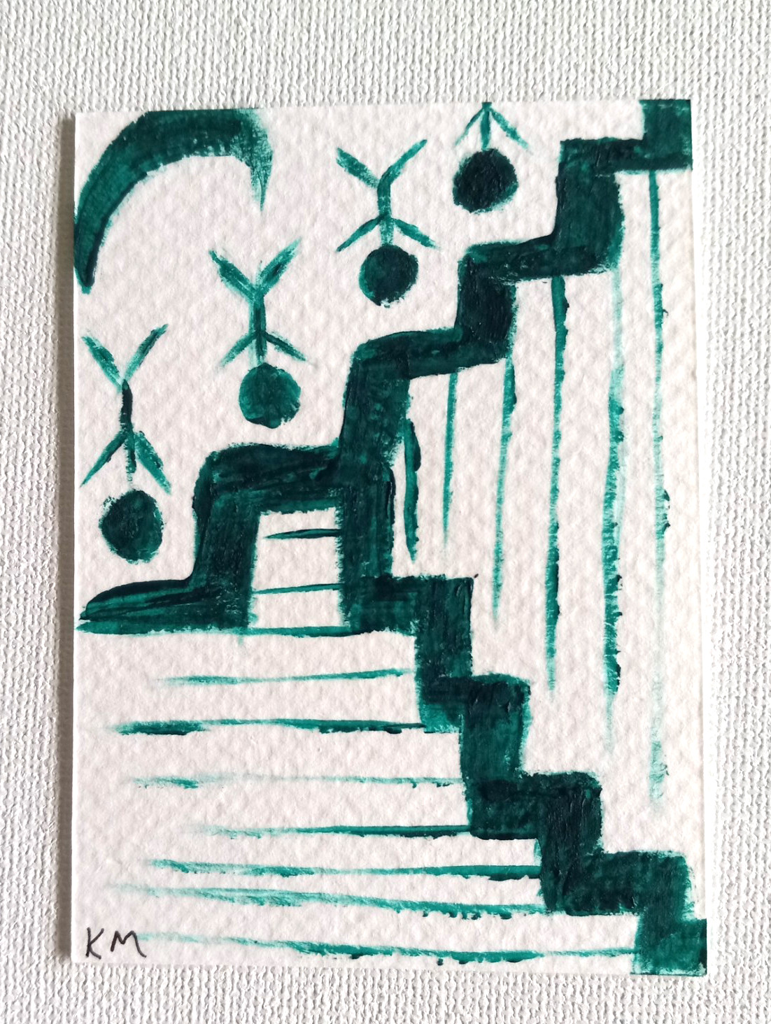 ACEO Original Acrylic Art Abstract “Make It Make Sense” Trade Gift Keep Signed