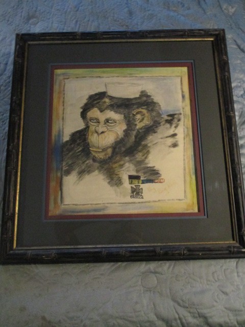 Red Skelton Watercolor & Ink Drawing on Paper Signed “By Big Red” COA