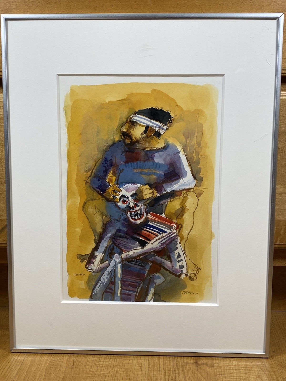 Signed V. Vivian Douglas Snow (1927-2009) “Yucatan” Watercolor & Oil Pastel 1995