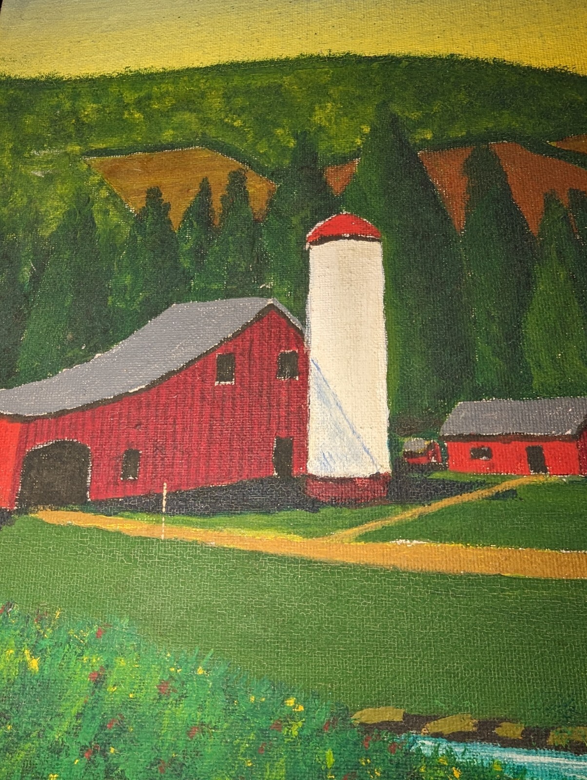 West Virginia Farm Painting O/B Signed T. M. Mooney 1974 18 x 24 Unframed