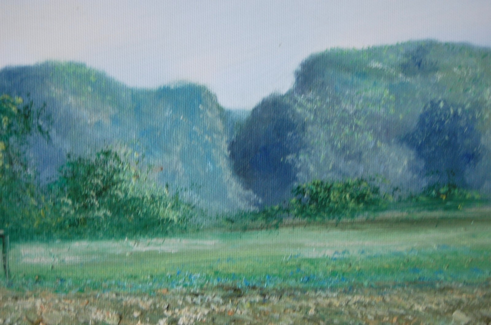 ORIGINAL SIGNED FRAMED OIL ROYAL PALMS, BOHIO AND MOGOTES VINALES LANDSCAPE CUBA