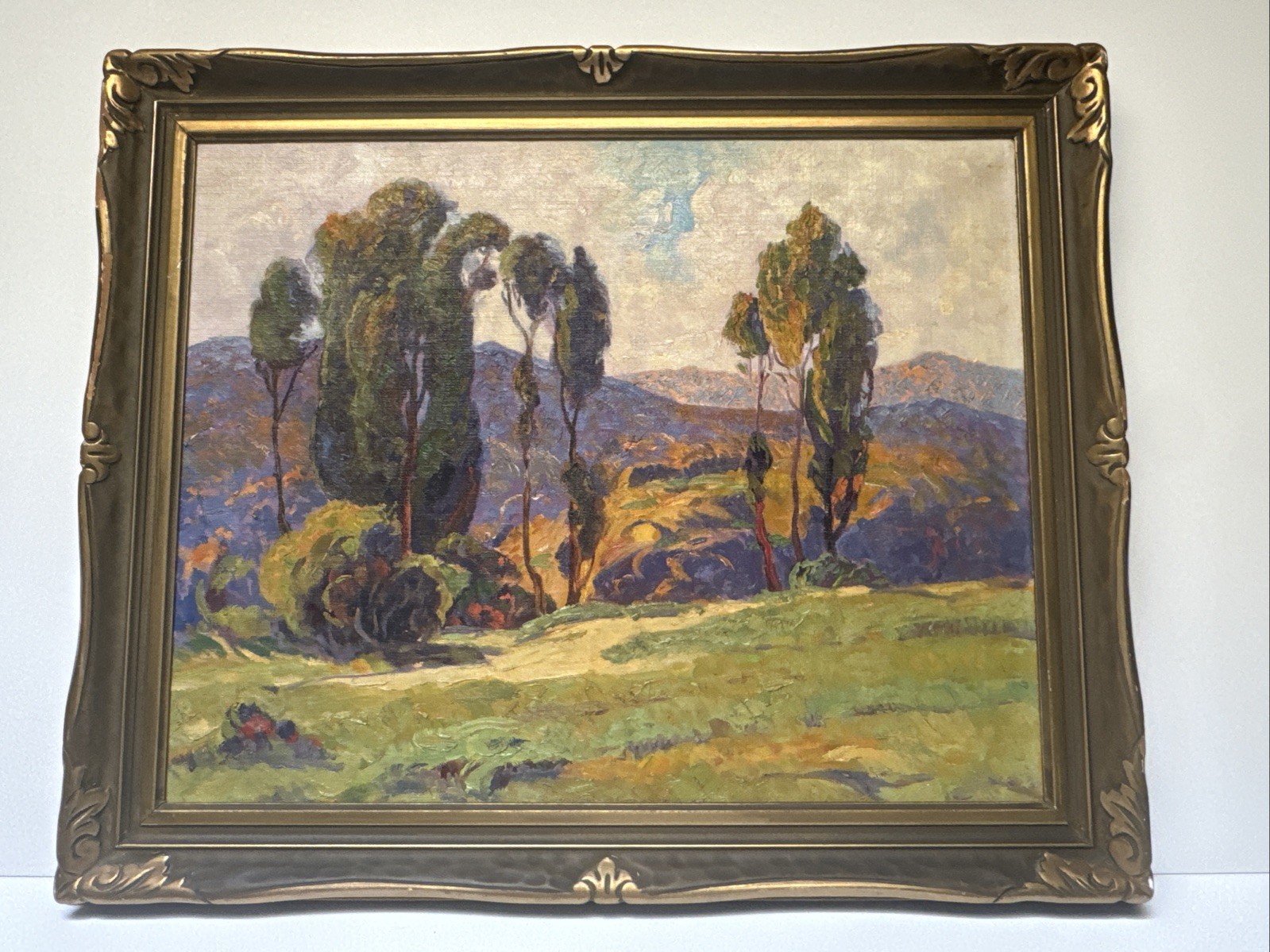 ANTIQUE CALIFORNIA LANDSCAPE PAINTING MASTERFUL 1920’S OIL LARGE IMPRESSIONISM