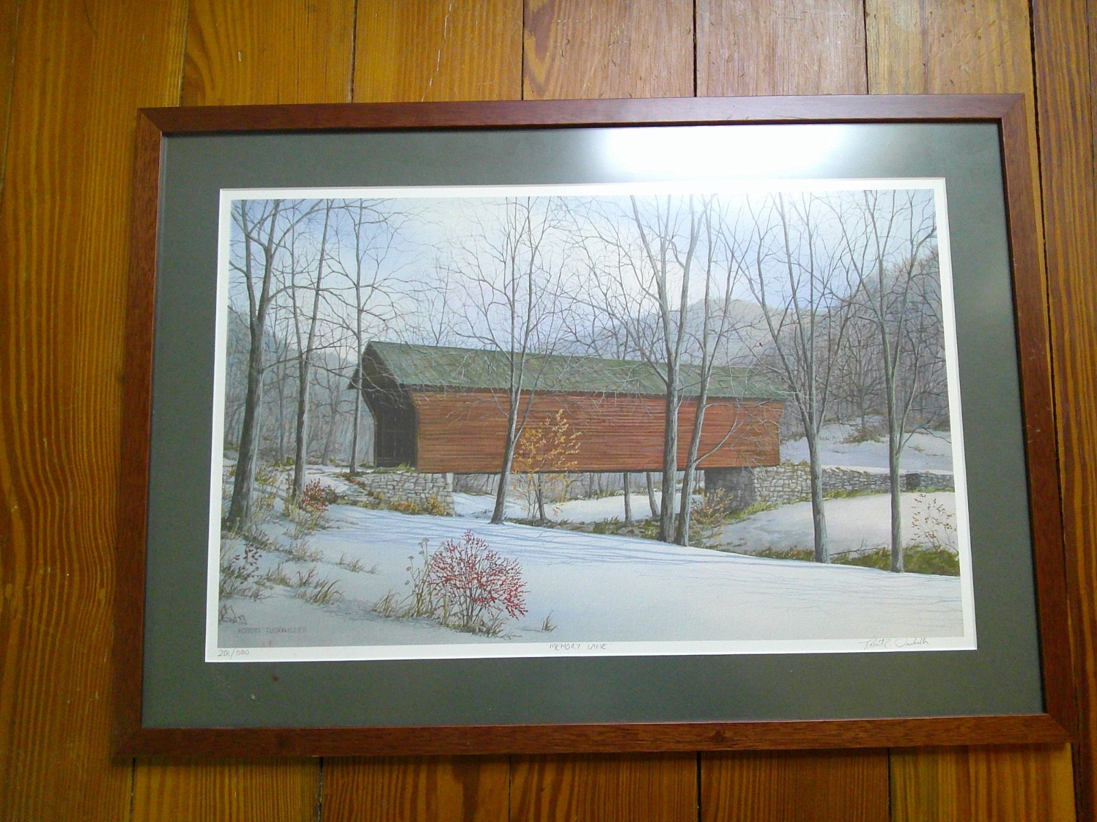 Memory Lane Robert Tuckwiller Signed Print 201/500 Framed Newport VA Virginia