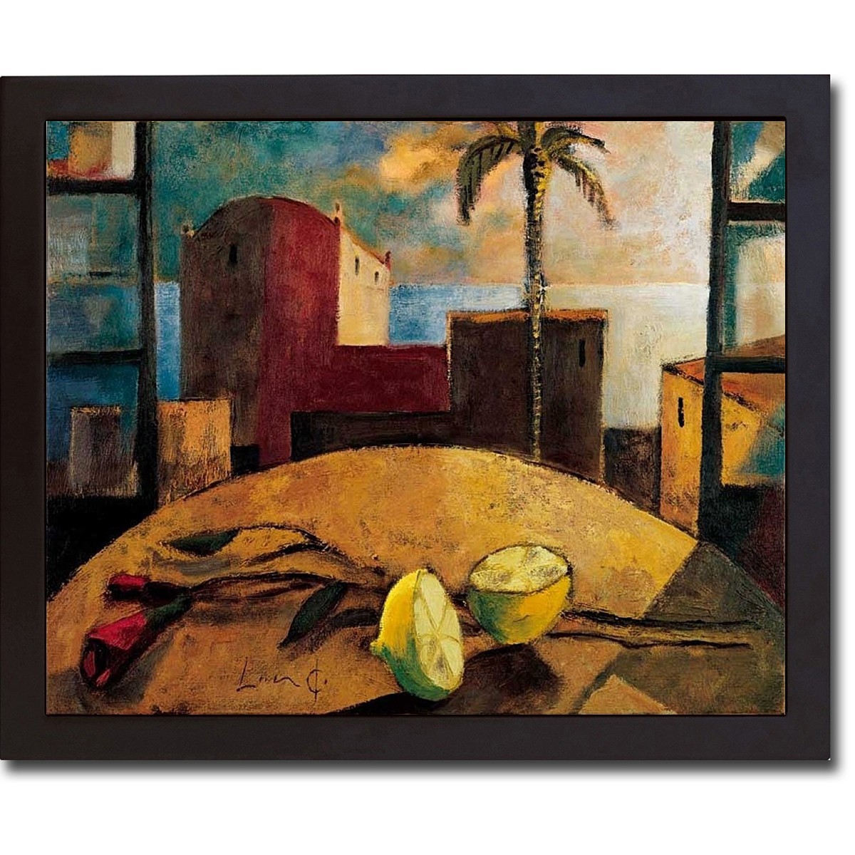 Black Floater-Framed La Mesa by Didier Lourenco Canvas Giclee Art (14 x 18 in)