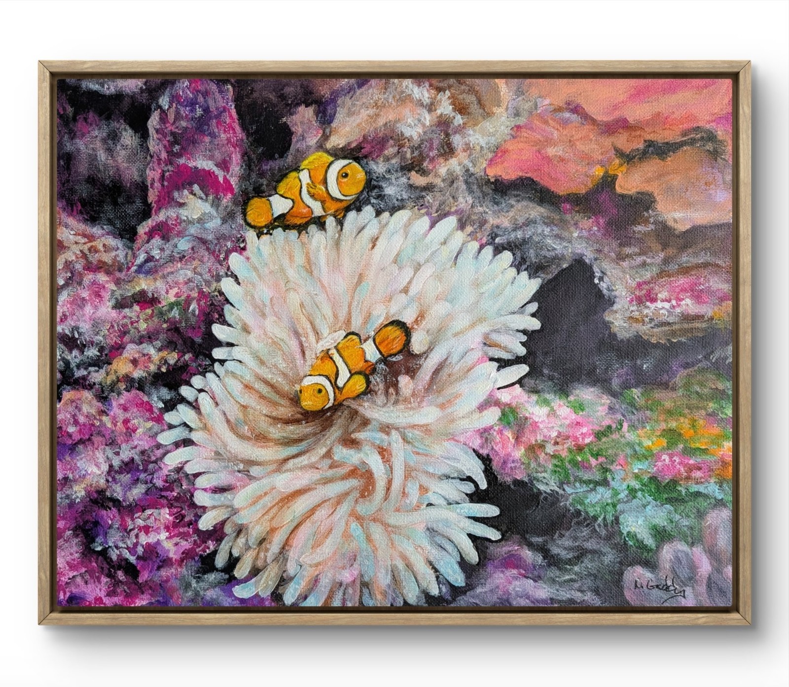 Original 14 x 11 Coastal Wall Art Ocean Reef Canvas Acrylic Painting