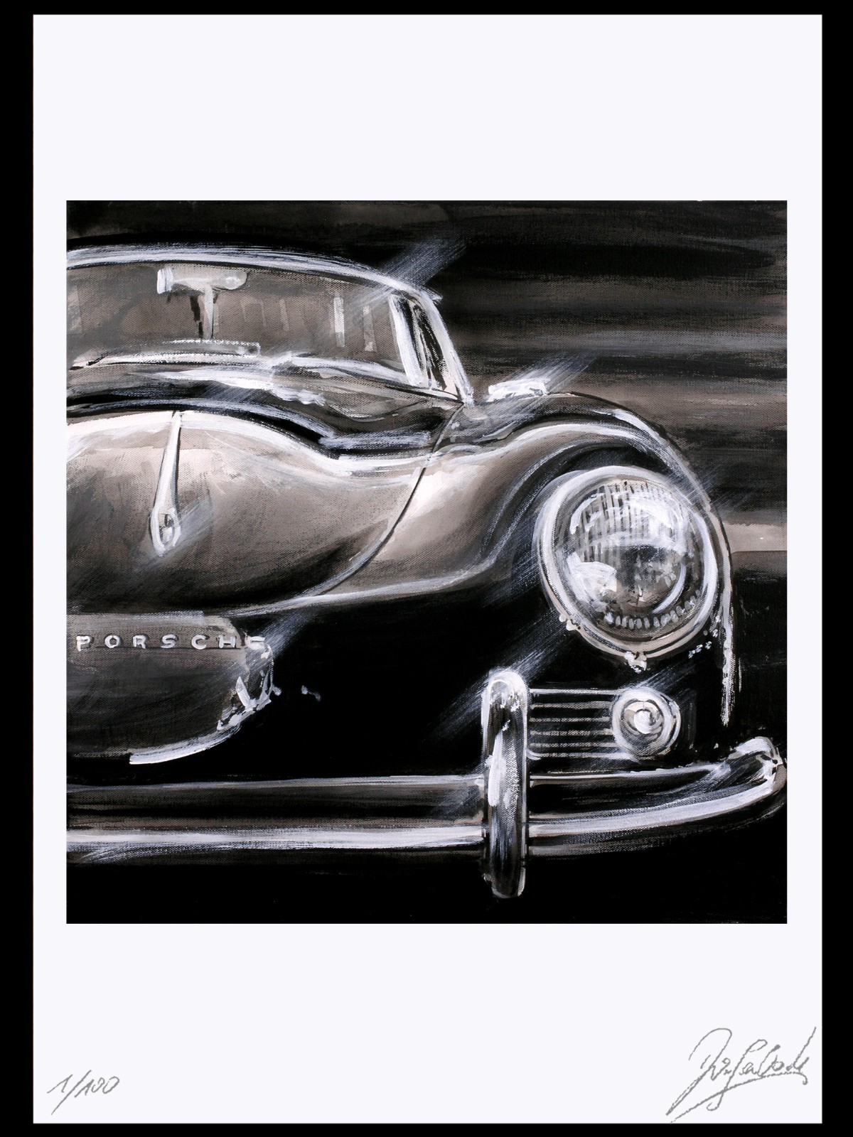 Art Graphics, Graphic, ” PORSCHE NO. 1″ picture, autographed, limited, no photo!