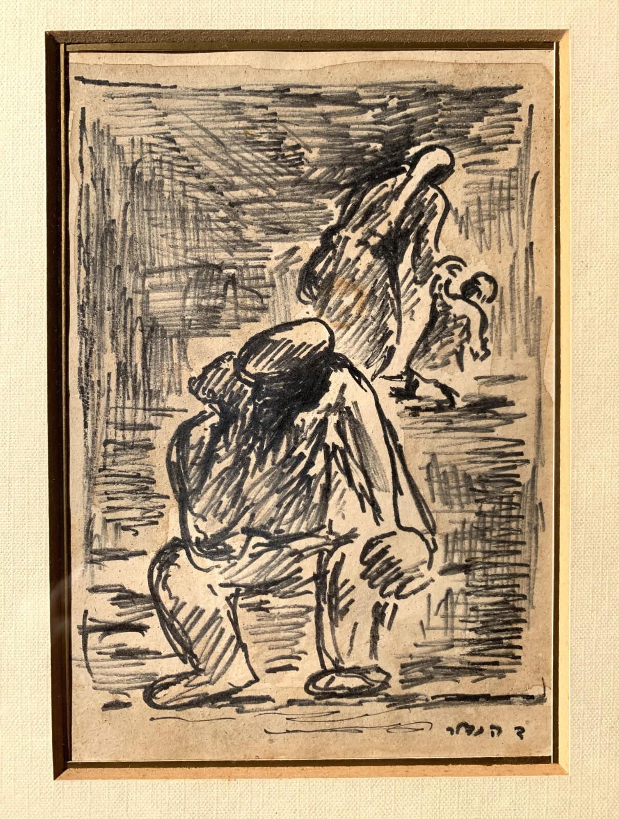 David Hendler (Russian/Israeli , 1904-1984) Superb Impressionist Ink Painting