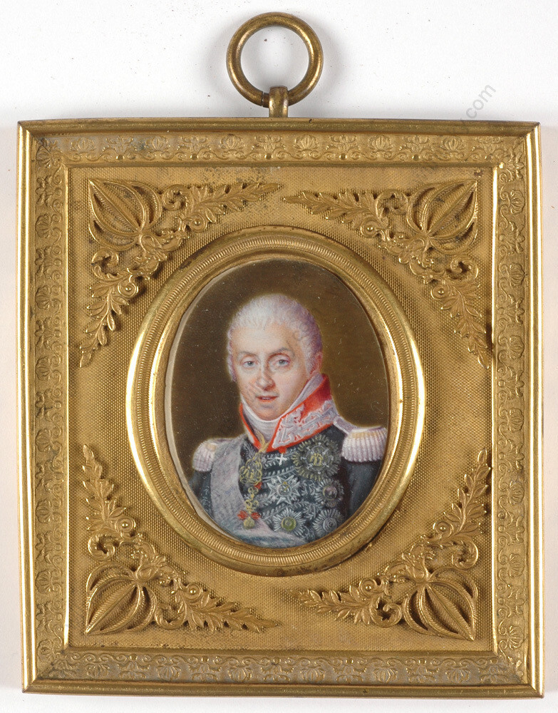 Gaetano Pecheux (1772-1852)-? “Carlo Felice di Savoia”, Miniature, 1820s