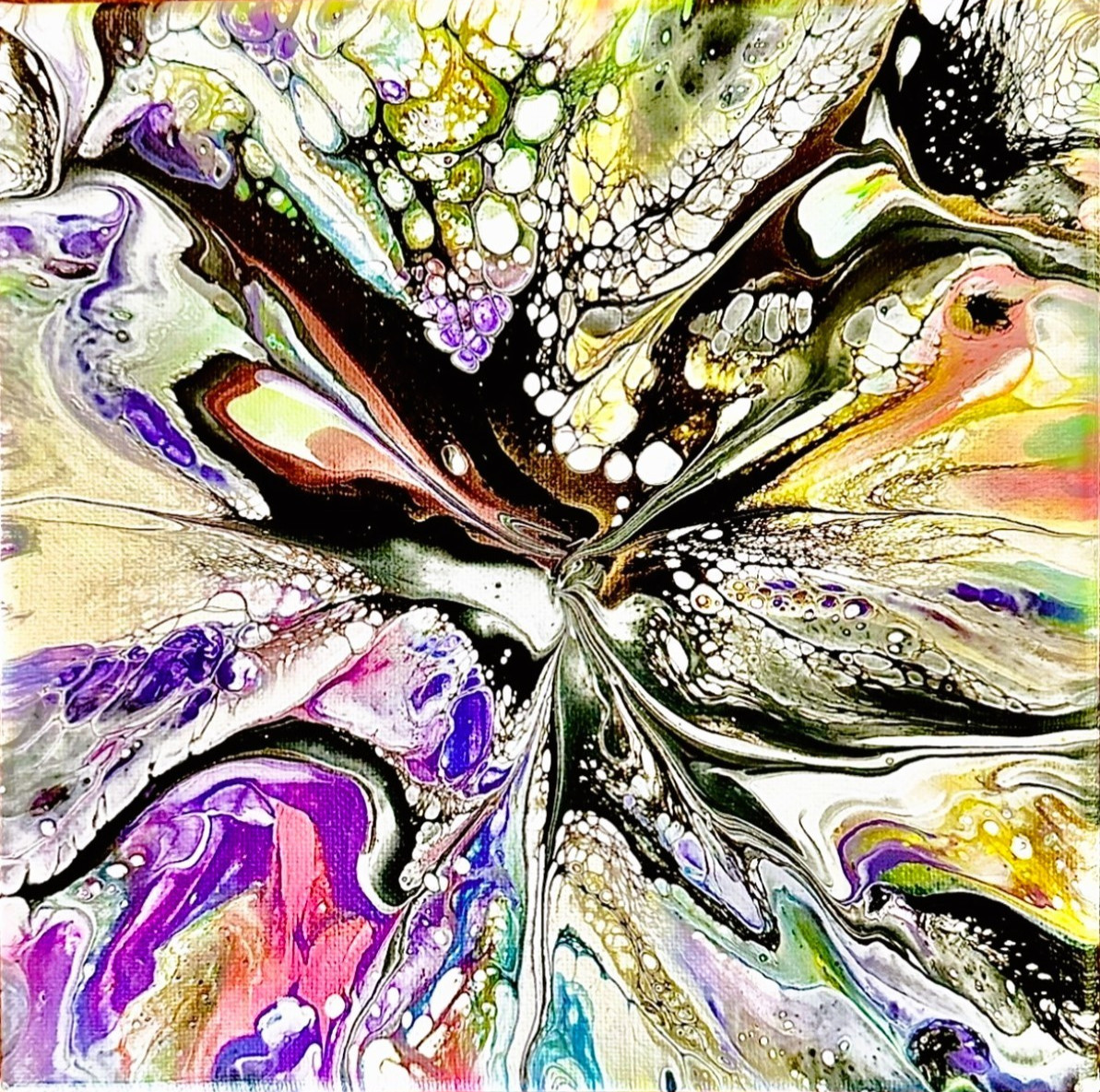 Original Acrylic 8″x8″ Canvas Art OOAK (ONE OF A KIND) Auto, Date, Numbered 1/1