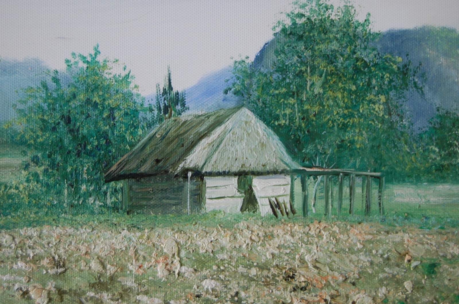ORIGINAL SIGNED FRAMED OIL ROYAL PALMS, BOHIO AND MOGOTES VINALES LANDSCAPE CUBA