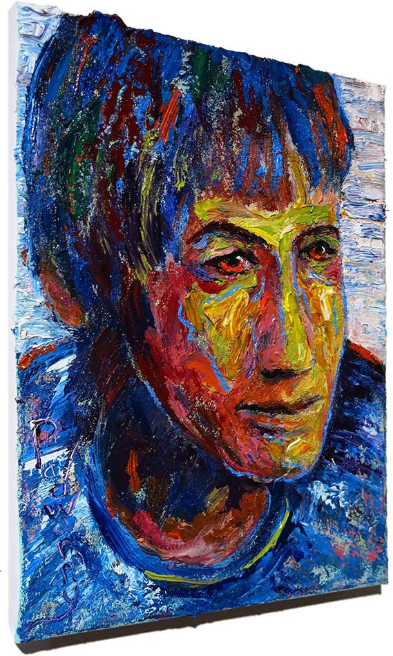 ORIGINAL FAUVE POP ART SIGNED OIL PAINTING ABSTRACT PORTRAIT VINTAGE FOR SALE NR