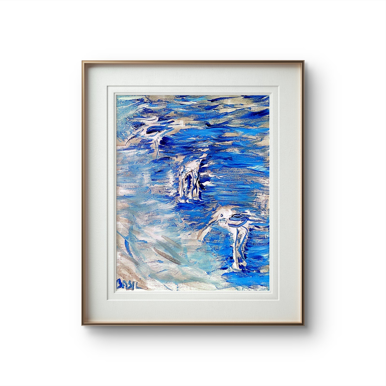 Pelicans In Light Colorful Neo Expressionist Original Wall Art