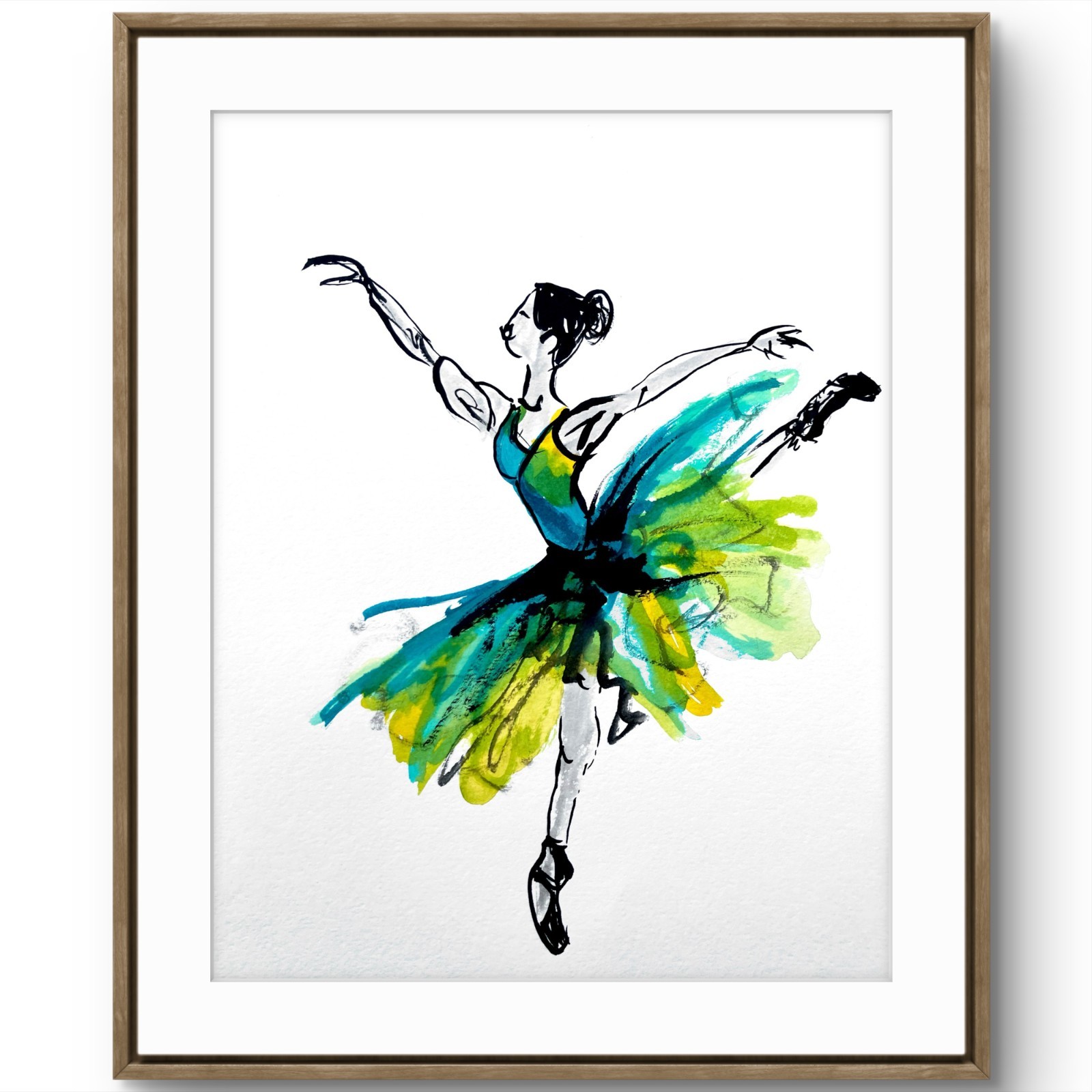 TITA PAINTZ Ballerina Dancer Abstract Original Portrait Hand Painted Wall Art