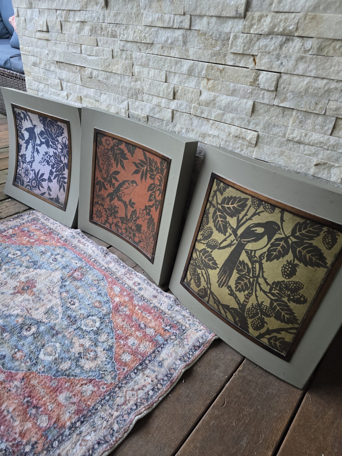 Bird Song by Artist Gregory Gorham Trio of Framed Art Collection GORGEOUS COLORS